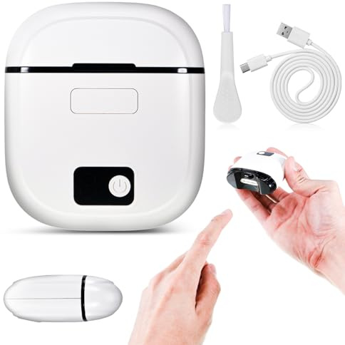 tlidfgeo Elektrisk nagelklippare, 3-i-1 nageltrimmer & nagelpolerare, nagelklippare, bärbar nagelfil, nagelfil med ljus, automatisk nagelklippare för baby äldre vuxna