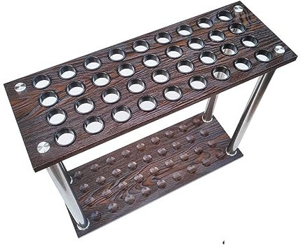SAGELSHN Billard Queue Halter für Billardzimmer Billard-Queue-Ständer Mit Brauner Holzmaserung, Kugel-Queue-Ständer Für 36 Queues. Ständer Für Billard-Pool-Queue Billard Zubehör