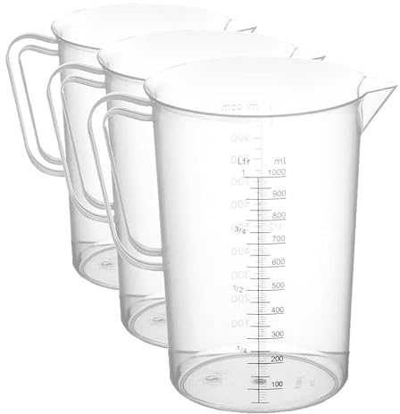 HENDI Jarra medidora de polipropileno - 1 L - diámetro110x(H)170 mm, Transparente (Paquete de 3)