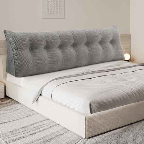 XXL 200 cm Lesekissen für Bett, dreieckiges Keilkissen, weiche stützende Rückenlehne, Lendenkissen für Sofa, Komfort-Positionierungskissen, ideal für Entspannung