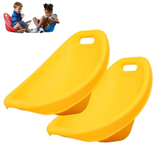 Silla apilable para niños con soporte para la espalda, mecedora sensorial portátil para autismo para uso en interiores y exteriores, balancín ideal para niños (amarillo, 2 piezas)