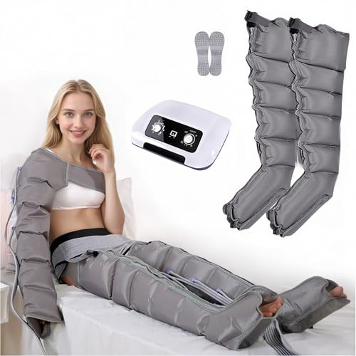 Masajeador Botas Presoterapia Piernas | Profesional 6 Cavidades Aparatos de Presoterapia para Casa Masajeador de Maquina Presoterapia para Casa (Gris 2 piernas)