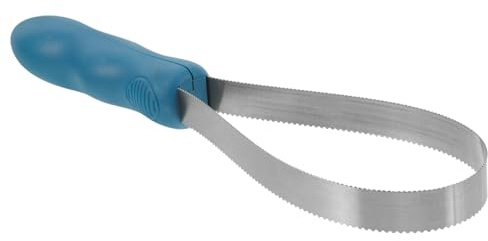INOOMP Pferdehaarschaber Pvc Griff und Edelstahl mit Gezackter Klinge Effektive Fellbürste zum Entfernen von Schmutz und Überschüssigem Haar für Pferdepflege im Stall