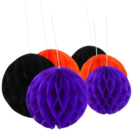Hemobllo 6 Bolas De Panal Para Fiestas: Decoraciones Únicas De Panal Para Halloween. Bolas Colgantes Para Fiestas, Y De Fotografía.