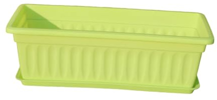 PawwJoy Fioriera rettangolare con fori di drenaggio e vassoio, 50 x 20 x 14 cm, per piantine, vivaio, uso interno ed esterno, su patio, davanzale, cucina, giardino, verde