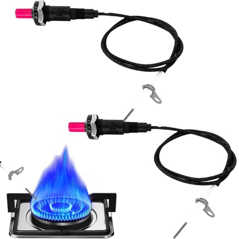 Noenaeni Kit di accensione piezoelettrico per barbecue, universale, con cavo di accensione a pulsante, per Weber Genesis, Charbroil e Green Mountain, caminetto a gas, forno, 2 pezzi