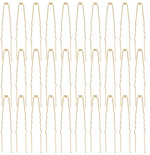 BELLIFFY 50 Épingles à Cheveux de U Dorées 6 MM Fourchettes à Chignon Japonaises pour Mariée Accessoires de Coiffure Élégants pour Femmes et Filles Maintien Sécurisé pour Cheveux Épais