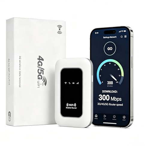 Portable WiFi Hotspot,SIM Card Slot Plug & Play,Fast LTE/4G 300Mbps,2100 mAh Battery,5G/4G+ Mobile WiFi,roams on all world networks,Travel Hotspot Mini Mobile router,Connection of Up to 10 Devices