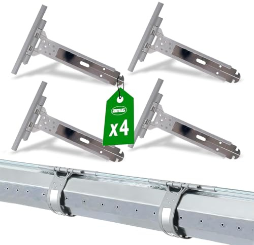 Amig - Lot de 4 sangles de volet roulant - Acier inoxydable et polyamide gris - 150 mm - Attache volet résistant à la corrosion - Améliore la stabilité et durabilité des volets - Installation facile