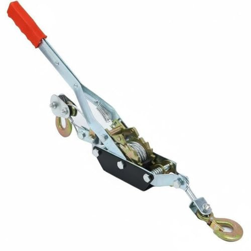 QSTDGVPW Cable Tensioner Heavy-Duty Cable Puller Hand Winch Ratchet Mechanism Alloy Steel Hook Non-Slip Handle Suitable for Construction Landscaping Workshop Vehicle Recovery, 2T, Boutique Hook
