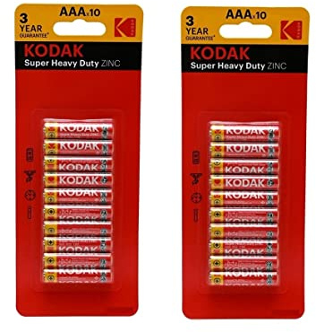 20 Kodak Zinc AAA Batteries ( 10 pack x 2 )