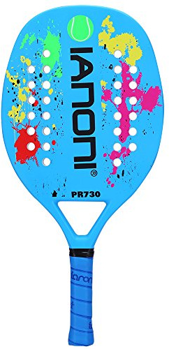 IANONI Strand tennis racket kol paddelfiber korn ansikte med EVA minnesskum kärna strand tennis racket (blå)