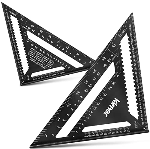 Kirner - 5in1 Zimmermannswinkel 30cm [ PROFI VERSION 2024 ] anreißen messen uvm - alles in einem - Schreinerwinkel aus hochwertigem Aluminium, Anschlagwinkel, Winkelmesser, Anreisswerkzeug