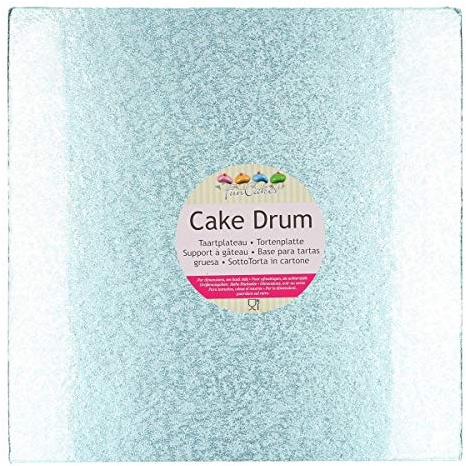 FunCakes FC1730VK Cake Board-Quadratische Kuchenplatte in der Farbe Baby Blau-mehrmals verwendbar-30,5cm, Papier, Babyblau