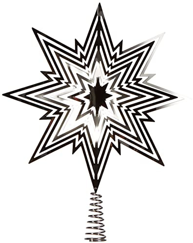 Riffelmacher Christbaumspitze Metall Stern 33cm 17828 - Silber - Weihnachtsbaumspitze Weihnachten Heiligabend Baumdekoration