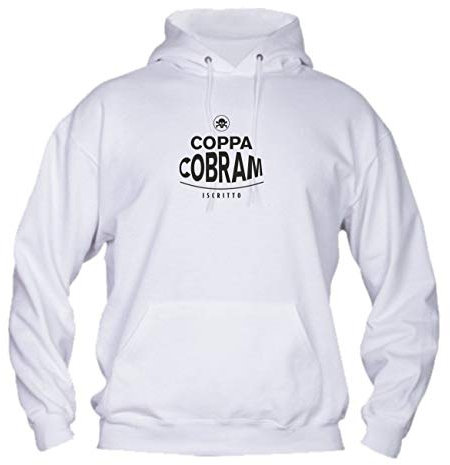 Vestin Felpa Uomo con Cappuccio - Coppa Cobram - Made in Italy (Bianco, XL)