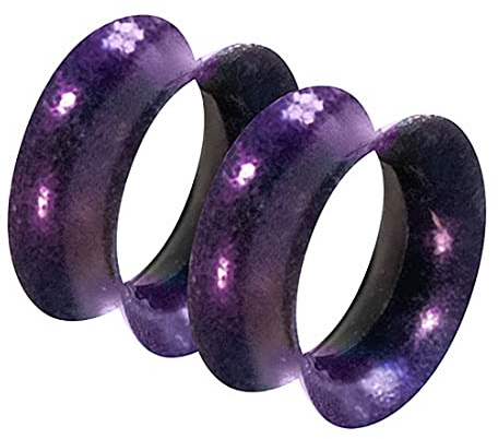 Piercingfaktor Flesh Ohr Silikon Tunnel Piercing Plug extra flexibel Weich 1 Paar metallic glänzend