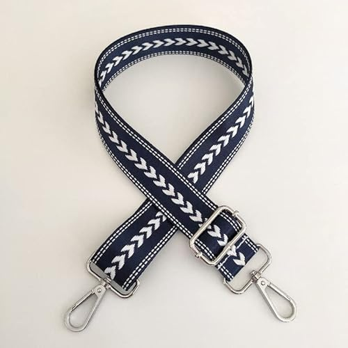 Taschengurt Verstellbar Schulterriemen für Taschen 80-130cm mit Karabiner 3,8cm Breit Schultergurt Trageriemen Umhängegurt DIY Zubehör für Tasche Handtaschen für Damen und Herren,Blau