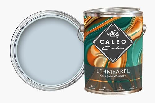 Caleo Color Lehmfarbe MORGENTAU Graublau/Hellblau, 2,25 Liter - ökologische Wandfarbe für Wohnzimmer und Co. - hoch deckend, tropffrei, geruchsneutral