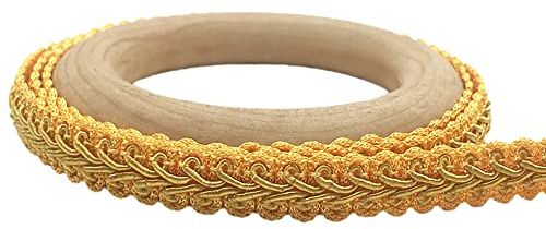 10m Spitze-Borten,Spitzenbordüre Spitzenband,Zierbandspitze aus Baumwolle,Tausendfüßler-Spitze,Farbe Beleuchtungszubehör für Heimtextilien,für Party Basteln Geschenkband,Kostüm oder Schmuck,Golden