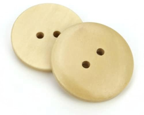 12 edle Holzknöpfe 21mm rund natur 2-Loch Knopf Knöpfe Holzknopf zum annähen basteln nähen scrapbooking Jackenknöpfe Bastelknöpfe Zweiochknöpfe hell