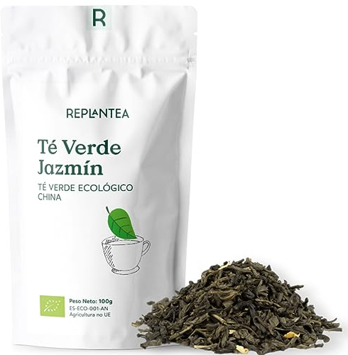 TE VERDE JAZMÍN 100% ORGÁNICO 100g (50 Tazas) | TE JAZMÍN GRANEL BIO de China en Hojas Enteras REPLANTEA