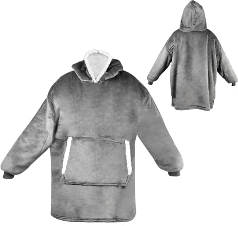 CAREDGO Batamanta de Invierno Polar Unisex Manta de Sudadera con Capucha Batamanta de Casa para Mujer Sudadera Polar de Caca para Hombre