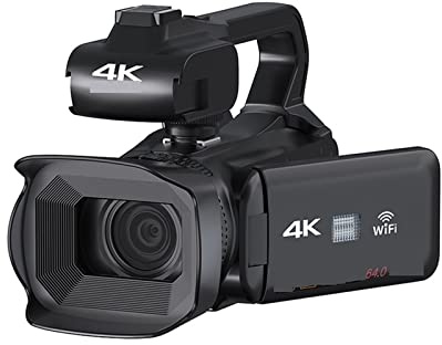 Videocamera Videocamere digitali da 64 MP Videocamera professionale Full 4K Vlog Streaming Webcam Messa a fuoco automatica Videoregistratore Fotografia Fotocamera digitale per vlogging ( Color : Noir