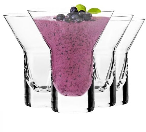 Krosno Cocktail Drinking Glasses | Set of 4 | 5.1 Oz | SHAKE N°2 Breakfast Martini | Margarita and Martini | Crystal Glass | Perfect for Restaurants and Parties at Home | Dishwasher Safe
