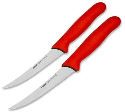 Pirge Butcher's MasterGrip Ausbeinmesser Profi Messer Set 2 TLG - Rutschfester Griff - 13 cm und 15 cm Ausbeinmesser Set - Schlachtermesser - Fleischermesser - Stechmesser - Schärfste Metzgermesser