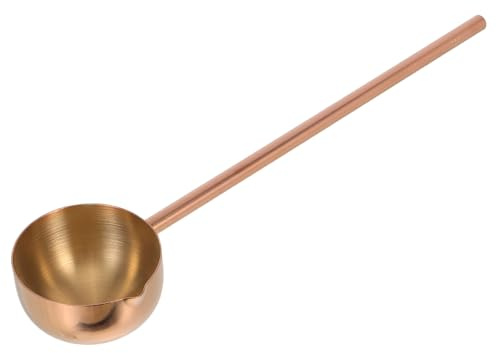 MAGICLULU Sauce Ladle Stainless Steel Gravy Ladles Soup Ladles Serving Spoon Ladle Gold Rose 10 Inch