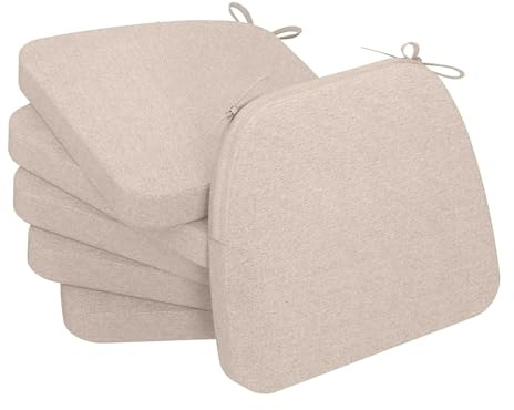4/6/2/1er Set Stuhlkissen mit Bändern (43 * 45cm) Sitzkissen Stuhl rutschfest Sitzauflage Sitzpolster halbrund Bequeme Waschbare Rutschfestes Sitzkissen Ideal für zu Hause und Gartendekoration ( Color