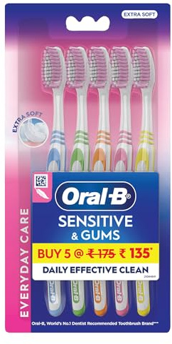 Oral B Sensitive & Gums - Everyday Clean - 5er Pack Zahnbürsten