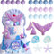 Meerjungfrau Torten Deko, Meerjungfrau Kuchendeko Cake Toppers, Tortendeko Tiere Kuchendeko Geburtstag Meerjungfrau für Geburtstag Party Kinder Mädchen Baby Shower