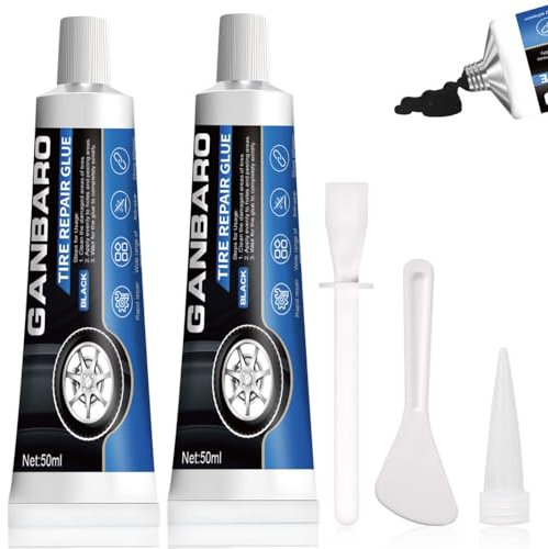 Ganbaro Rubber Glue for Tyres, Puncture Repair Glue, Suitable for Sidewall Bonding or Air Leakage of Tires, Car, Bicycle, Motorcycle, Rubber, 100ml