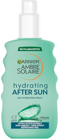Garnier Ambre Solaire After Sun Spray Hydrating Refreshing Face Body 150ml | Ultra-Light Soothing Formula, Refreshing Feel, Non-Greasy, Non-Sticky, Rehydrates Skin, Soothing