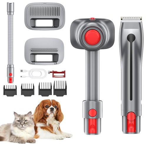 Hundebürsten Aufsatz für Dyson, Hundebürste Staubsauger, Tierhaarbürste für Dyson Aufsatz V15 V12 V11 V10 V8 V7, Katze Hunde Tierhaarbürste Adapter für Dyson Staubsauger, Pet Grooming Kit