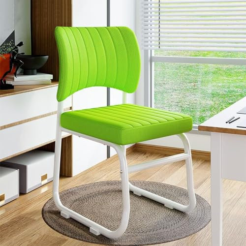 TFDRSEXVD Bürostuhl, Bogenform, Besprechungsstuhl, mittelhohe Rückenlehne, atmungsaktives Netzgewebe, Stahlbasis, ergonomischer Schreibtischstuhl,Grün