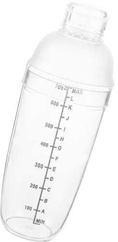 DECHOUS Shaker con Superficie Liscia per Cocktail con Scala Graduata da 700ml in PC senza Gocce, Miscelatore Design Bianco per Casa e Bar