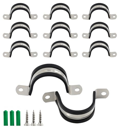 (30 Stück) M20 Klemmen Kabelclips Gummi Rohr Gurtschelle 304 Edelstahl Rohr Rohr Schlauchschellen mit selbstschneidenden Schrauben und Kunststoff-Wanddübeln