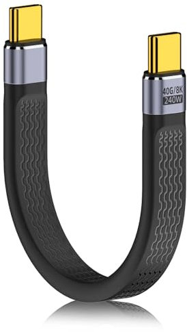 5 inch USB C to C Cable, 40Gbps 240W Fast Charging Cable for SSD/Power Bank, 8K@60Hz Audio/Video Data Transfer Compatible with Thunderbolt 4 iPhone 15Pro Max Galaxy S24/S23 Ultra Google Pixel MacBook