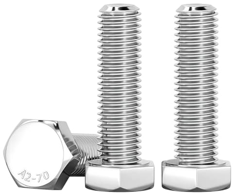 Drenky M10 x 30mm Sechskantschrauben (10 Stück) Edelstahl A2 V2A Vollgewinde Sechskantkopfschrauben DIN933 Norm Bolzen für Möbelreparatur, Automobil- und Maschinenmontage
