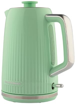 Hamilton Beach Electric Kettle, Miami, 1.7L, Boil Dry Protection, Auto Shut Off, Detachable Limescale Filter, 360° Swivel Base, Water Level Window, Mojito Mint - HB3023M