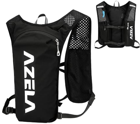 TRIWONDER Zaino Trail Running 7L Ultraleggero Zaino Idratazione da Corsa per Uomo / Donna con Strisce Riflettenti per Running Maratona Ciclismo (A - Nero)