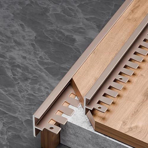 Stair Nosing Profile Edging Metal Step Nosing Profile for Laminate Parquet and Tiles - Bendable F-Shape 90cm, 3 Pieces - Matte Black