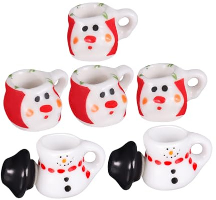 BESPORTBLE 2juegos Mini Juego de Té de Muñeco de Tetera de Cerámica y Tazas Pequeñas Decoración de Cocina para Casa de Muñecas Juego de Té de Porcelana para Juguetes de Simulación