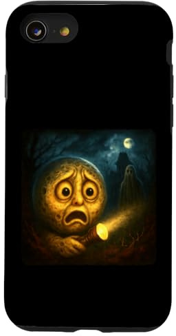 Moon Scary Horror Night Flashlight Halloween Ghost Case for iPhone SE (2020) / 7/8