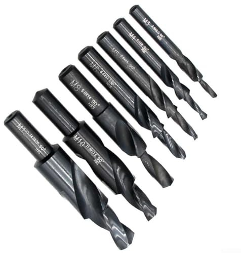 Broca escalonada en espiral HSS de 90/180 grados para perforación de metal, biselado, vástago recto secundario avellanado (M4 x 180 grados)