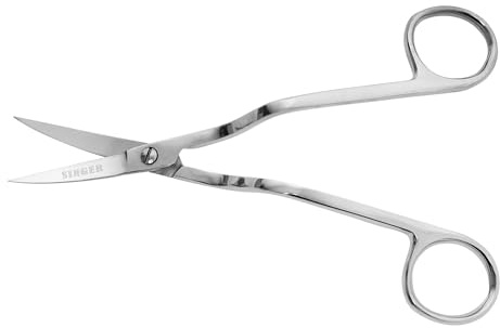 SINGER Elite doppelt gebogene Stickschere 15,5 cm (6) – Präzisionsstickschere aus rostfreiem Edelstahl für Stickrahmen, Nähen & Quilten – Silber