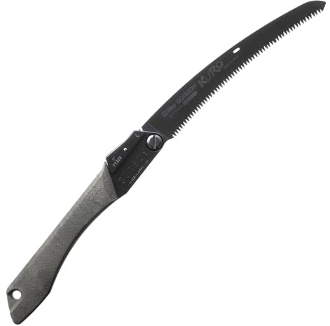 Silky japanische Klappsäge Gomboy Curve Outback „KURO“ - Limited Edition - 240 mm 8 ZpZ gebogene Klinge – Black Oxide Beschichtung – Arbor-Composite-Griff – Outdoor, Bushcraft & Forst